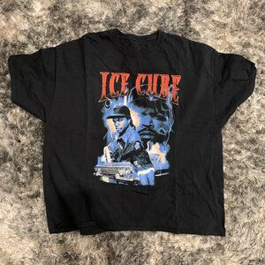 Vintage Ice Cube Shirt Men 3XL Black Short Sleeve Big Retro Graphic Print